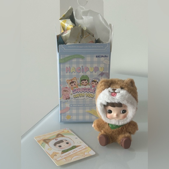 POP MART Accessories - Hacipupu Snuggle with You Lucky Puppy Flocked Figurine Blind Box POP MART